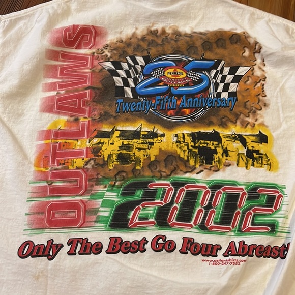 Northwest Outlaws T-shirt L Racing Shirt 2002 Flag Front Back Design OR WA MT - Picture 7 of 9